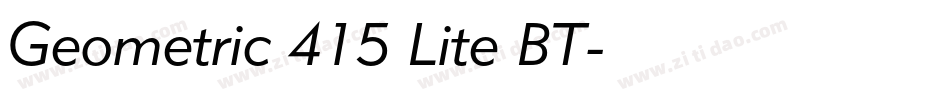 Geometric 415 Lite BT字体转换